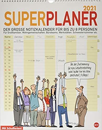 Butschkow Superplaner - Kalender 2021: Der grosse Notizkalender für bis zu acht Personen.