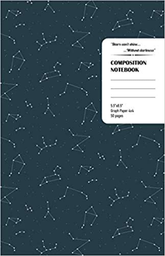 LUOMUS Galaxy Space with Quote - Graph Paper 4x4 Composition Notebook | 5.5 x 8.5 inches | 50 pages (Vol. 2): Note Book for drawing, writing notes, ... writing, school notes, and capturing ideas
