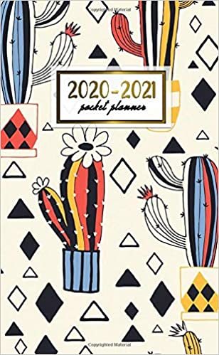 2020-2021 Pocket Planner: Nifty Two-Year (24 Months) Monthly Pocket Planner and Agenda | 2 Year Organizer with Phone Book, Password Log & Notebook | Funky Geometric & Potted Cactus Print