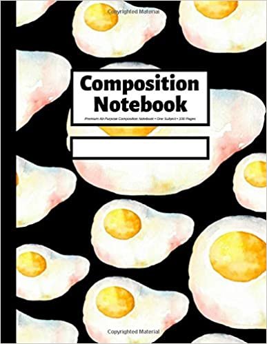 Composition Notebook: Wide Ruled | 100 Pages | 8.5x11 inches | Fried Eggs Black