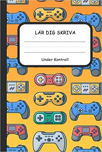 Lär dig skriva - tom anteckningsbok med streckad mittlinje för att öva stora och små bokstäver: A5 övningsbok för barn - Gaming