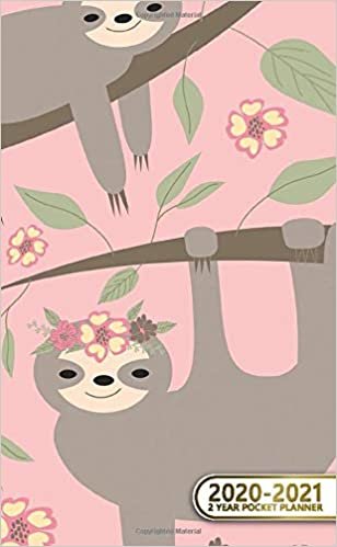 2020-2021 2 Year Pocket Planner: 2 Year Pocket Monthly Organizer & Calendar | Cute Pink Two-Year (24 months) Agenda With Phone Book, Password Log and Notebook | Nifty Hanging Sloth Print