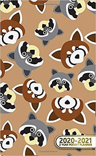 2020-2021 2 Year Pocket Planner: 2 Year Pocket Monthly Organizer & Calendar | Cute Two-Year (24 months) Agenda With Phone Book, Password Log and Notebook | Cute Red Panda Bear & Raccoon Print