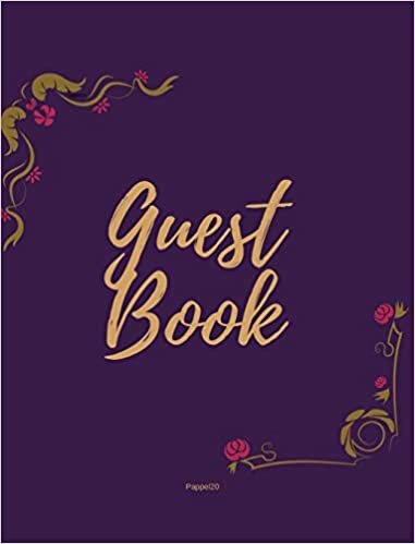 Guest Book - Golden Frame #4 on Pink Paper