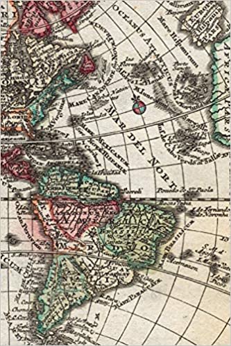 1762 Map of South America and North America - A Poetose Notebook / Journal / Diary (50 pages/25 sheets) (Poetose Notebooks) indir