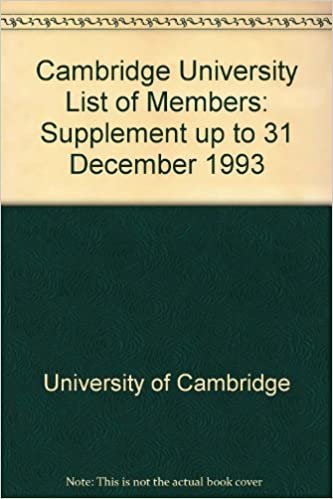 Cambridge University List of Members: Supplement up to 31 December 1993 indir
