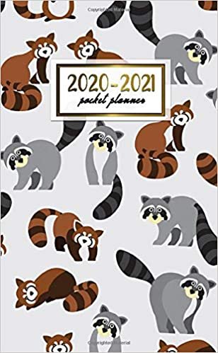 2020-2021 Pocket Planner: 2 Year Pocket Monthly Organizer & Calendar | Cute Two-Year (24 months) Agenda With Phone Book, Password Log and Notebook | Pretty Red Panda Bear & Raccoon