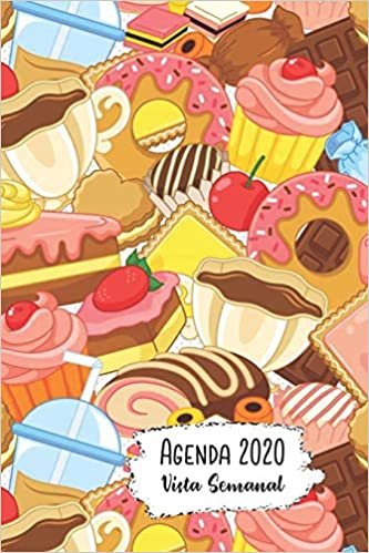 Agenda 2020 Vista Semanal: 12 Meses Programacion Semanal Calendario en Espanol Diseno Donuts & Café
