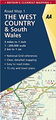 AA Road Map West Country & Wales (AA Road Map Series 01) (AA Road Map Britain) indir