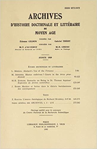 Archives d'Histoire Litteraire Et Doctrinale Du Moyen-Age LVI - 1989: 56 (Archives D'Histoire Doctrinale Et Litteraire Du Moyen-Age)