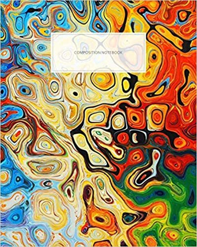 Composition Notebook: Fluid Abstract Color Pattern, Blank Lined Journal, 120 Pages, 8"x10"