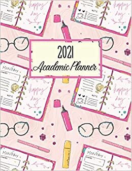2021 Academic Planner: An Undated Student Lesson Study Planner | Monthly Organizer, Assignment, Group Project, And Daily Subject Study With Time ... Students For Exam Prep, Pink Doodle Cover