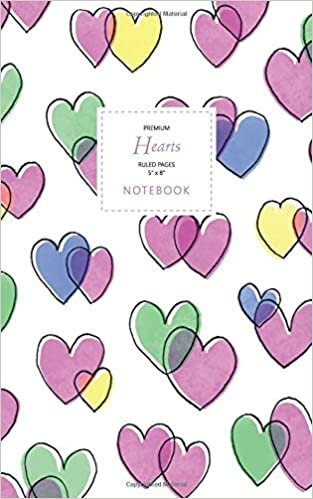 Hearts Notebook - Ruled Pages - 5x8 - Premium: (Original Edition) Fun notebook 96 ruled/lined pages (5x8 inches / 12.7x20.3cm / Junior Legal Pad / Nearly A5)