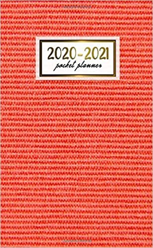 2020-2021 Pocket Planner: Cute Two-Year (24 Months) Monthly Pocket Planner & Agenda | 2 Year Organizer with Phone Book, Password Log & Notebook | Cute Coral Fabric Pattern