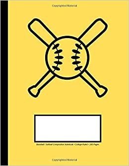 Baseball/Softball Composition Notebook: College Ruled, 100 Pages, One Subject Daily Journal Notebook, (Large, 8.5 x 11 in.) indir