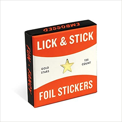 Knock Knock Gold Stars Lick and Stick Foil Stickers (Knock Knock Stickers)