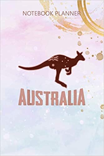 Notebook Planner Australia Kangaroos: Simple, Budget, Daily Journal, Over 100 Pages, 6x9 inch, Agenda, Meal, Simple