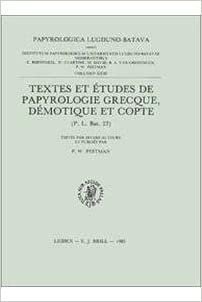 Textes et Etudes de Papyrologie Grecque, Demotique et Copte (Papyrologica Lugduno-Batava)