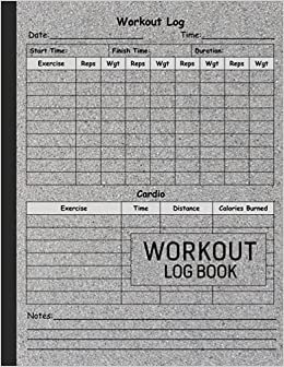 Workout Log Book: Weightlifting Fitness and Training Journal Notebook with Simple Gray Cover | Exercise Notebook and Gym Planner for Men and Women indir