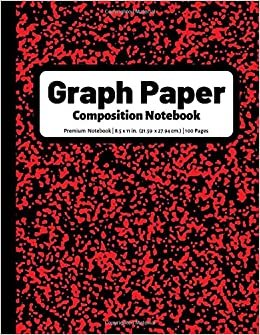 Graph Paper Composition Notebook: 4x4 Quad Ruled Graphing Grid Paper | 100 Pages | Red