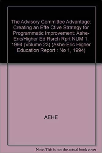 The Advisory Committee Advantage: Creating an Effective Strategy for Programmatic Improvement (Ashe-Eric Higher Education Report : No 1, 1994)