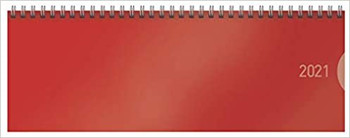 Tischquerkalender Classic Colourlux rot 2021: 1 Woche 1 Seite; Bürokalender mit nützlichen Zusatzinformationen; Format: 29,8 x 10,5 cm indir