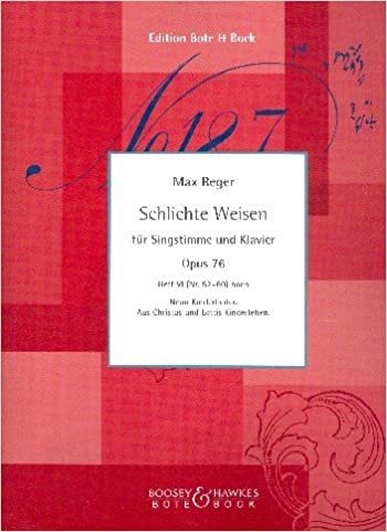 Schlichte Weisen: Neun Kinderlieder.. Heft 6 (Nr. 52-60). op. 76. hohe Singstimme und Klavier. indir