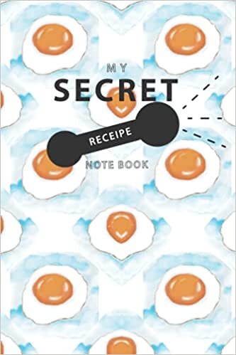My Secret Recipe Notebook: Recipe Notebook with Fried Egg illustration on sky background cover [ 6x9” ] 100 pages indir