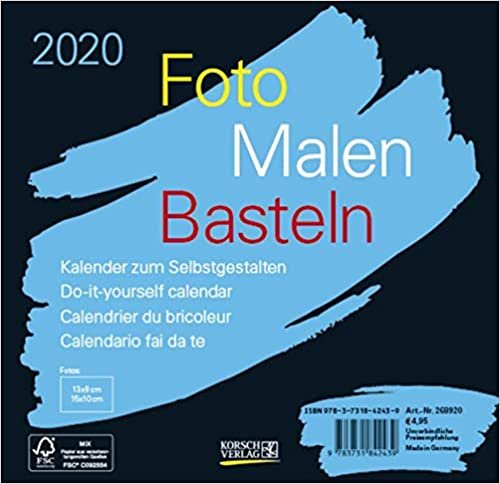 Foto-Malen-Basteln Bastelkalender schwarz quer 2020 indir