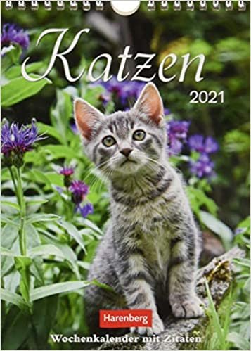 Katzen Kalender 2021: Wochenkalender mit Zitaten indir