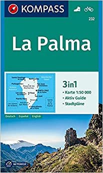 KOMPASS Wanderkarte La Palma: 3in1 Wanderkarte 1:50000 mit Aktiv Guide und Stadtplänen. Fahrradfahren (KOMPASS-Wanderkarten, Band 232) indir