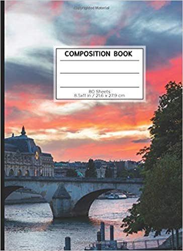 COMPOSITION BOOK 80 SHEETS 8.5x11 in / 21.6 x 27.9 cm: A4 Squared Rimmed Notebook | "Sunset Bridge" | Workbook for s Kids Students Boys | Notes School College | Mathematics | Physics indir