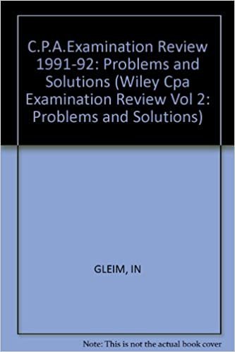 Cpa Examination Review: Problems and Solutions (WILEY CPA EXAMINATION REVIEW VOL 2: PROBLEMS AND SOLUTIONS): 002