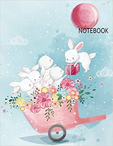 Notebook: Cute Rabbit Watercolor Notebook (8.5 x 11 Inches) 110 Pages indir