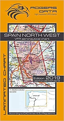 Spain North West Rogers Data VFR Luftfahrtkarte 500k: Spanien Nord West VFR Luftfahrtkarte – ICAO Karte, Maßstab 1:500.000 indir