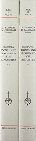 Computational and Mathematical Linguistics: v. 1: Proceedings of the International Conference on Computational Linguistics (Biblioteca dell "Archivum Romanicum")