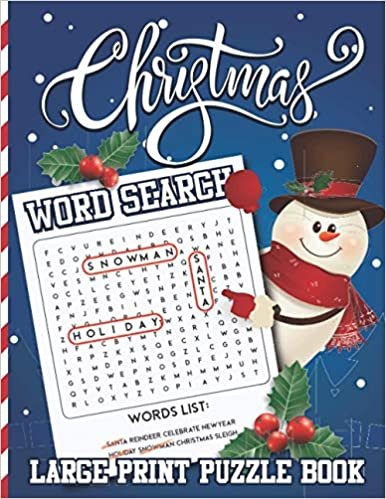 Christmas Word Search Large Print Puzzle Book: Word Find Gift for Adults, Seniors with Word List & Answers