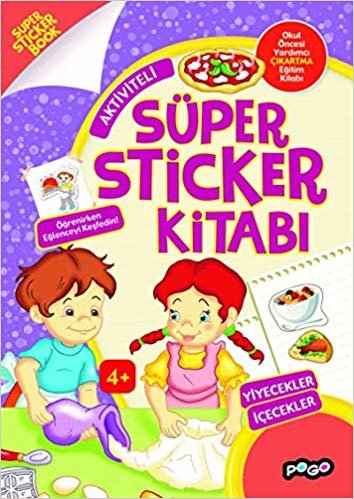 Aktiviteli Süper Sticker Kitabı-Yiyecekler İçecekler