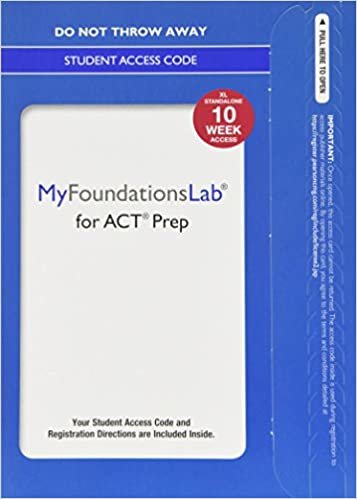 Act Prep, 10 Weeks Access: Without Pearson Etext (My Foundations Lab)