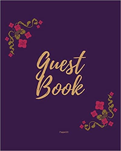 Guest Book - Golden Frame #2 on Pink Paper