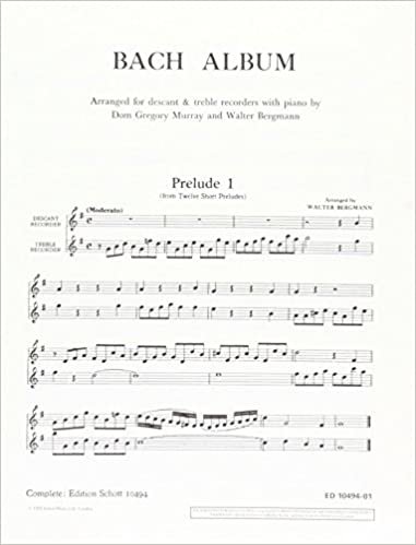 Bach Album: 2 Blockflöten (SA) und Klavier. Spielpartitur.