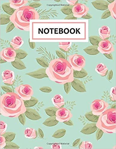 Notebook: Pink Rose Bloom (8.5 x 11 Inches)