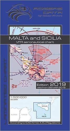 Malta & Sicilia Rogers Data VFR Luftfahrtkarte 500k: Malta & Sizilien VFR Luftfahrtkarte – ICAO Karte, Maßstab 1:500.000 indir