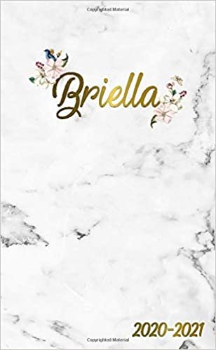 Briella 2020-2021: 2 Year Monthly Pocket Planner & Organizer with Phone Book, Password Log and Notes | 24 Months Agenda & Calendar | Marble & Gold Floral Personal Name Gift for Girls and Women indir