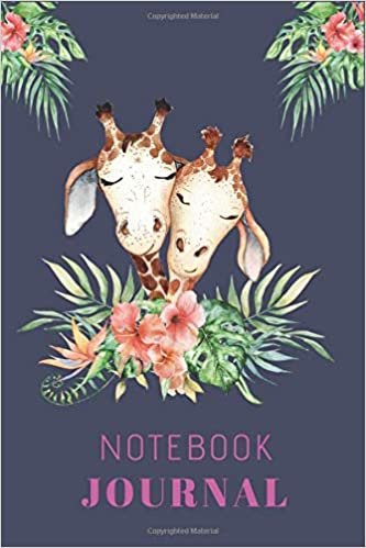 Notebook Journal: Cute Floral Giraffes Notebook Journal For Girls Blank Paper, 110 Pages For Writing Notes And Drawing