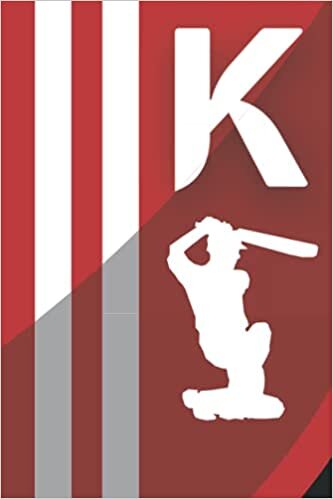K: Monogram Initial Letter Name Cricket Journal/Notebook, Cricket Playbook, Personalized Cricket Gift, Cricket Player Notebook, ... gift, 120 Pages of 6 x 9 inches Lined Notebook