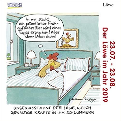 Löwe Minikalender 2019: Sternzeichen-Cartoonkalender