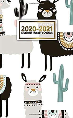 2020-2021 Monthly Pocket Planner: Cute Two-Year (24 Months) Monthly Pocket Planner & Agenda | 2 Year Organizer with Phone Book, Password Log & Notebook | Nifty Llama, Cactus & Succulents Print