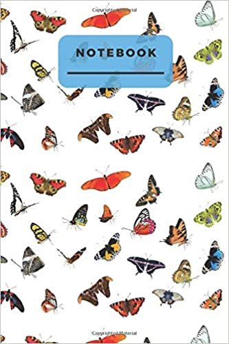Notebook: Cute Butterfly Paper Notebook for Women, Journal for Students, Gift for Boys, Gift for Girls, Notebook for Coloring Drawing and Writing (110 Pages, Lined, 6 x 9) (College Ruled) indir