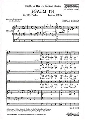 Der 114. Psalm: gemischter Chor (SATB) und Orgel. Orgelauszug. (Winthrop Rogers Festival Series)